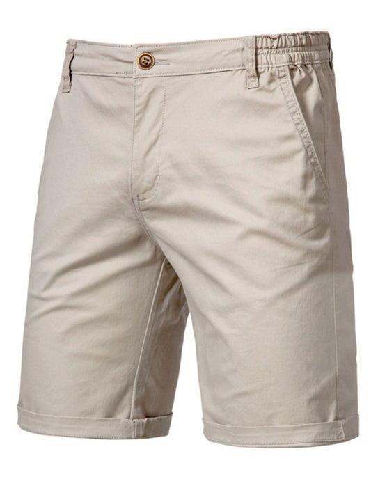 Men's Casual Elastic Waist Shorts with Pockets - Fashlot
