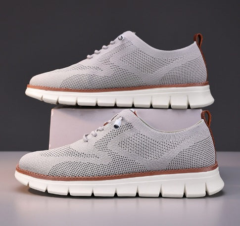 Lightweight Woven Mesh Lace-Up Casual Men’s Shoes – Everyday Comfort with Effortless Style - Fashlot