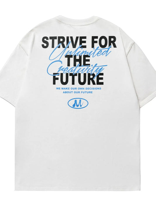 Men’s White Back Plus Size Letter Graphic Round Neck Half Sleeve T-Shirt – Comfort Meets Style - Fashlot