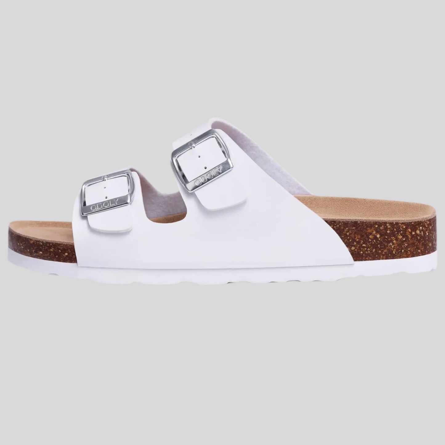Unisex Leather Cork Footbed Slide Sandals with Adjustable Buckle – Summer Beach Comfort - Fashlot