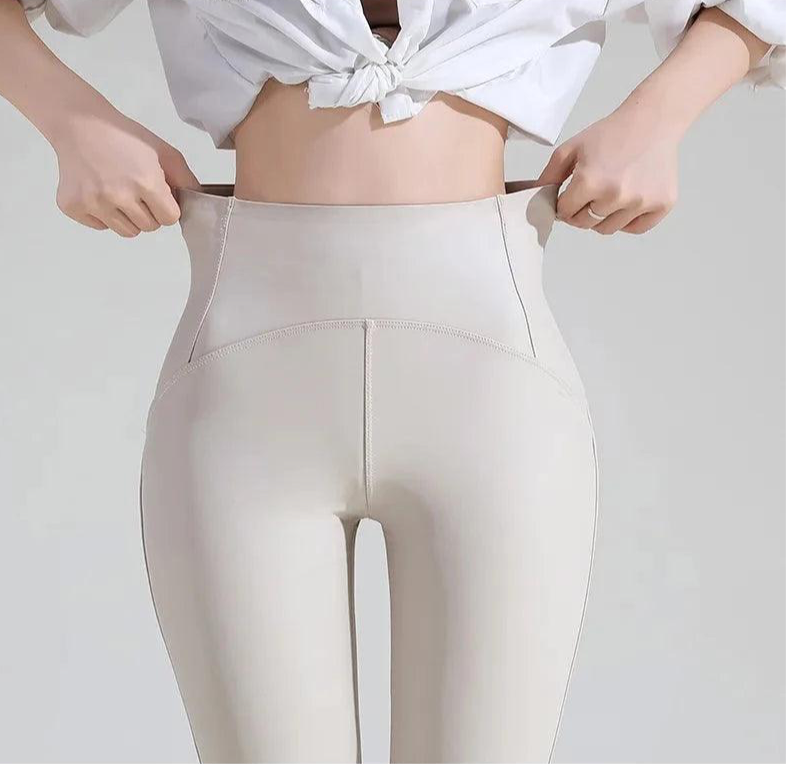 Women Autumn Winter Sexy Fleece Leather Leggings - Fashlot