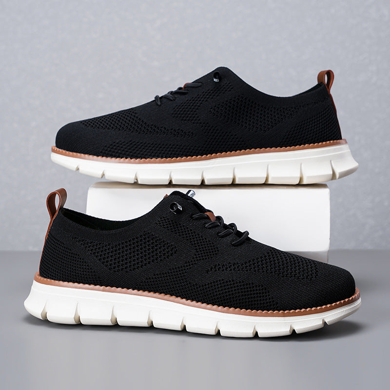 Lightweight Woven Mesh Lace-Up Casual Men’s Shoes – Everyday Comfort with Effortless Style - Fashlot
