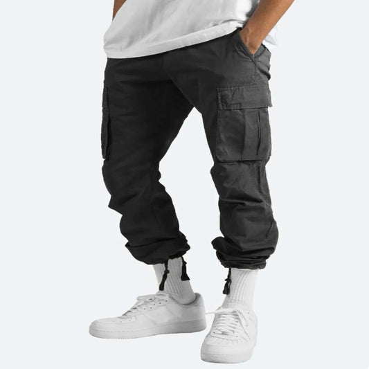 Men’s Full Size Drawstring Cargo Pants Black – Built for Comfort & Everyday Wear - Fashlot