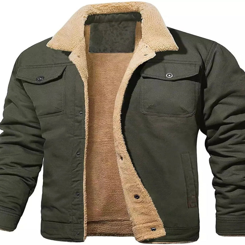 Men's Full Size Sherpa Plush Lined Long Sleeve Jacket – Plus Size - Fashlot