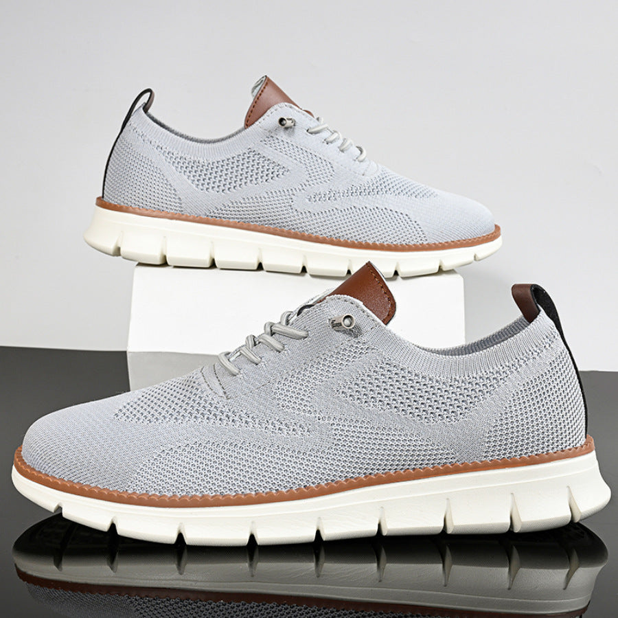 Lightweight Woven Mesh Lace-Up Casual Men’s Shoes – Everyday Comfort with Effortless Style - Fashlot