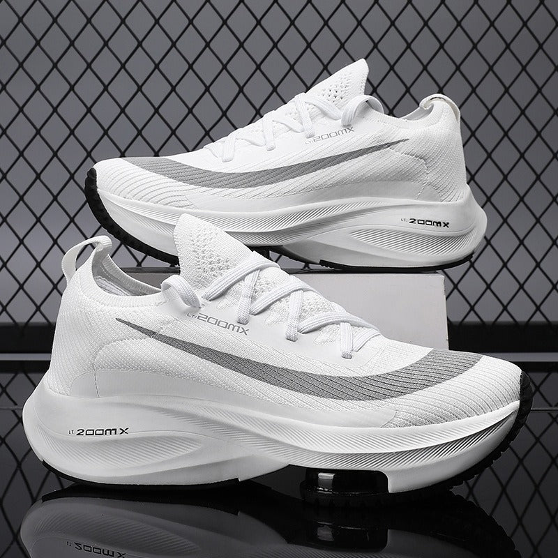 White and Gray Men’s Ultra Light Thick Soled Casual Sports Shoes - Fashlot