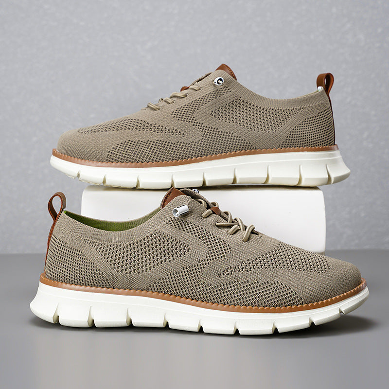 Lightweight Woven Mesh Lace-Up Casual Men’s Shoes – Everyday Comfort with Effortless Style - Fashlot