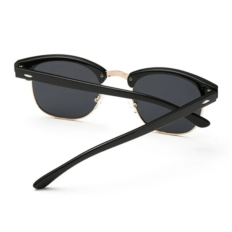 Unisex Retro Polarized Sunglasses – Semi-Rimless, UV400, Classic Style - Fashlot