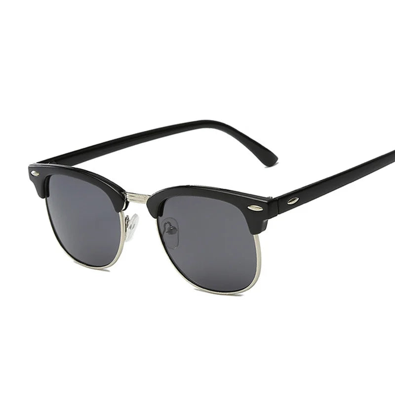 Unisex Retro Polarized Sunglasses – Semi-Rimless, UV400, Classic Style - Fashlot