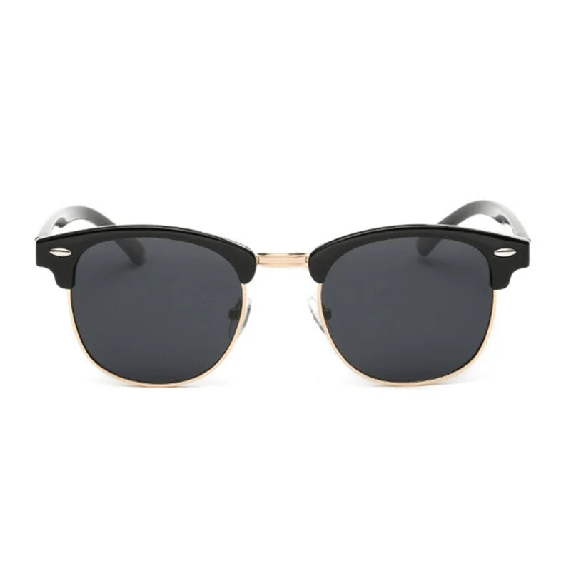 Unisex Retro Polarized Sunglasses – Semi-Rimless, UV400, Classic Style - Fashlot
