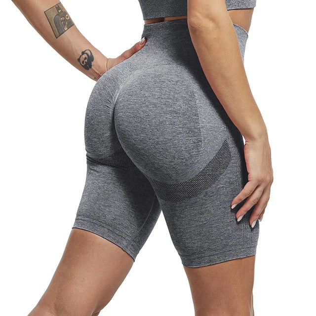 Women High Waisted Fitness Yoga Sports Gym Seamless Push Up Butt Summer Workout Shorts - Fashlot