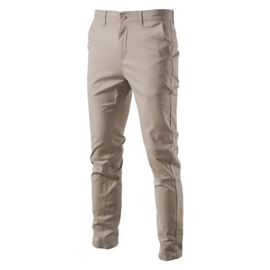 Men’s Straight Slim Chino Pants – Breathable Cotton Blend, Casual & Work - Fashlot