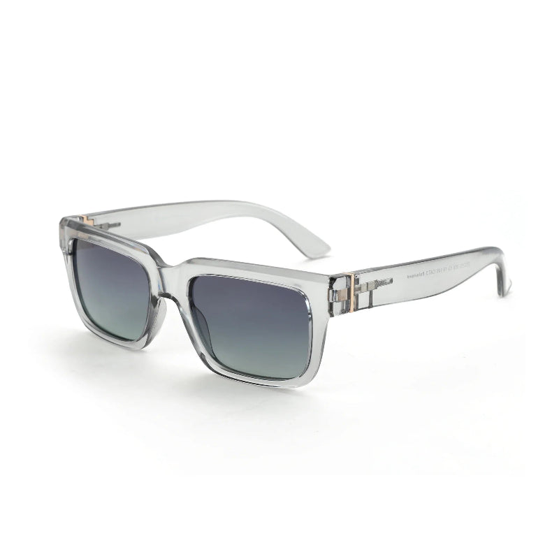 Crystal Gray sunglasses with a gradient smoke lenses, shown on a clean white background. - Fashlot
