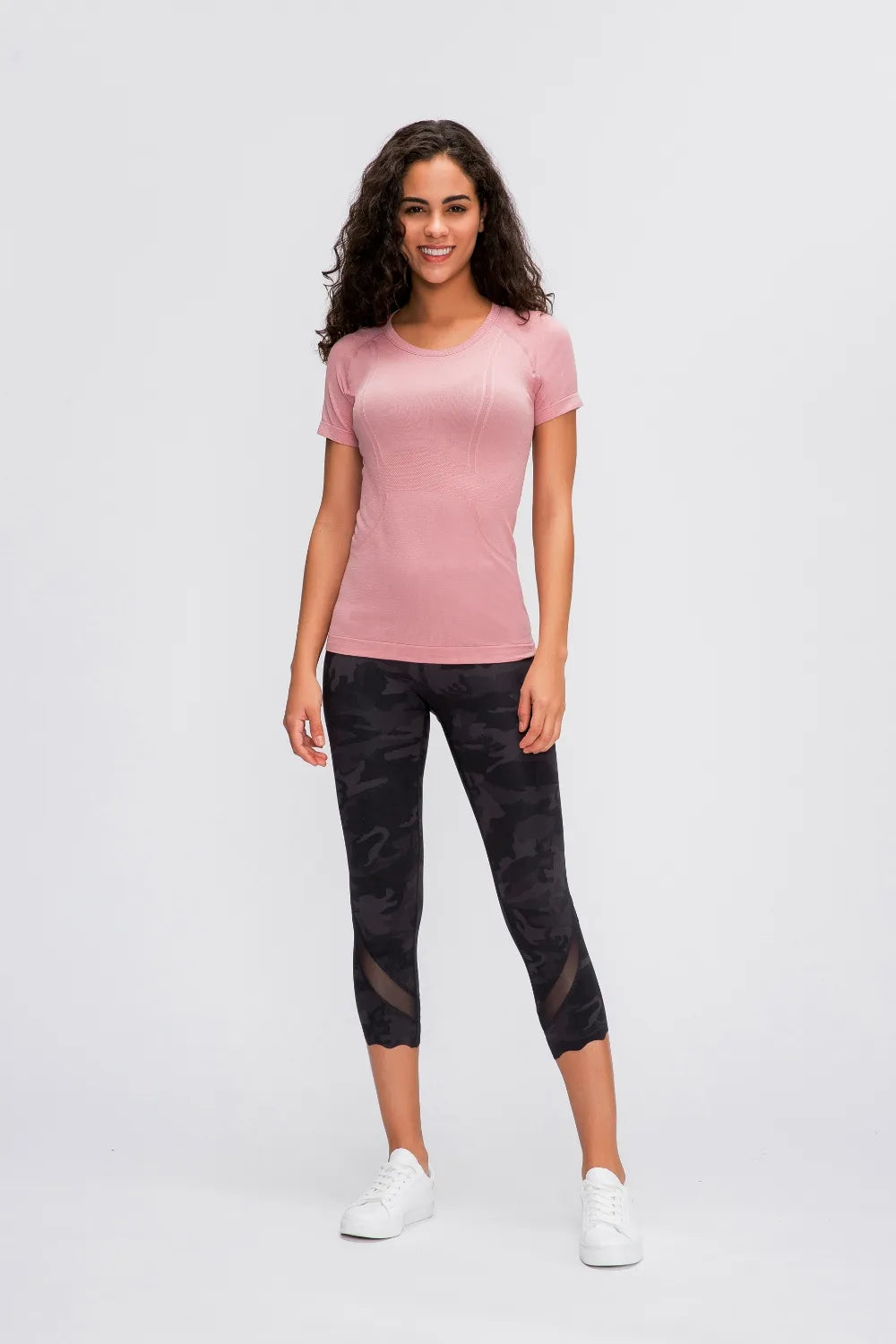 Women's Active T-Shirt – Short Sleeve Round Neck Sports Top for Workouts - Fashlot