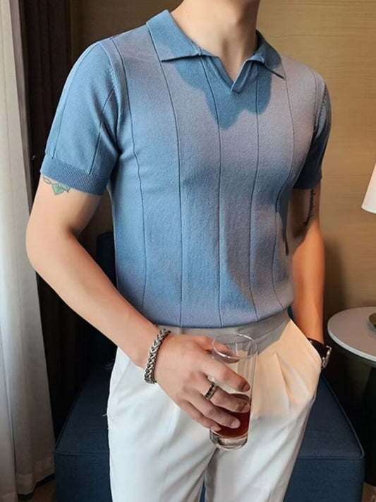 Men's Plus Size Collared Neck Short Sleeve Polo - Fashlot