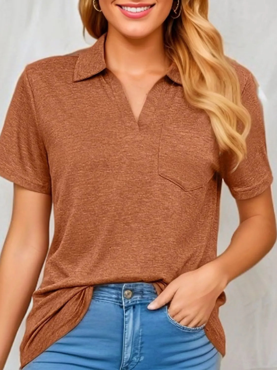 Classic Johnny Collar Short Sleeve T-Shirt - Fashlot