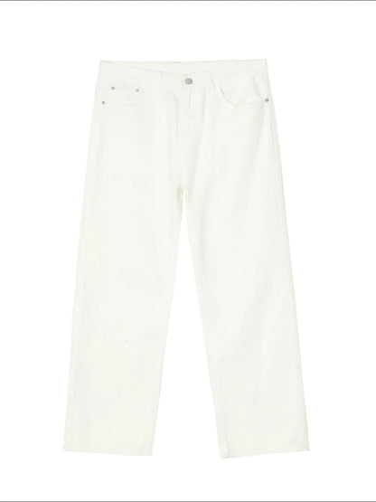 Men’s Straight Leg Ivory Jeans with Pockets – Classic, Comfortable & Versatile - Fashlot