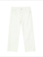 Men’s Straight Leg Ivory Jeans with Pockets – Classic, Comfortable & Versatile - Fashlot