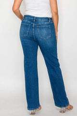 Full Size Cat’s Whiskers Fade High Rise Straight Women’s Jeans Plus Back - Fashlot