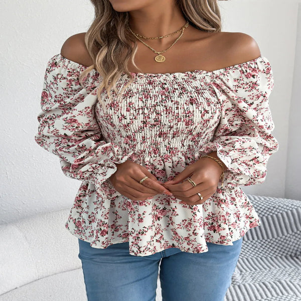 Floral Square Neck Flounce Sleeve Blouse – Feminine Style, Breezy Comfort, Everyday Elegance - Fashlot