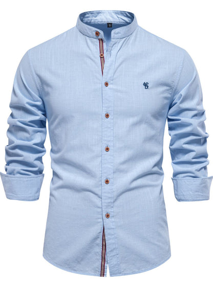 Men’s Full Size Button Down Embroidered Shirt – Plus Size Comfort Meets Classic Style - Fashlot