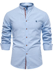 Men’s Full Size Button Down Embroidered Shirt – Plus Size Comfort Meets Classic Style - Fashlot