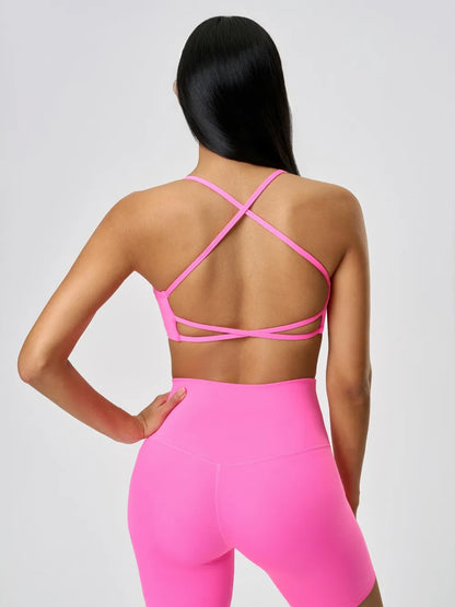 Women’s Crisscross Back Scoop Neck Active Cami – With Removable Pads - Fashlot