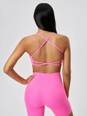Women’s Crisscross Back Scoop Neck Active Cami – With Removable Pads - Fashlot
