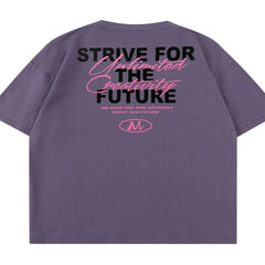 Men’s Mauve Plus Size Letter Graphic Round Neck Half Sleeve T-Shirt – Comfort Meets Style - Fashlot