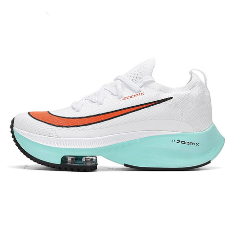 White and Orange Men’s Ultra Light Thick Soled Casual Sports Shoes - Fashlot