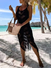 Women’s Fringe Scoop Neck Cover-Up - Fashlot