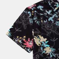 Men's Plus Size Floral Print Short Sleeve Button Down Casual Shirt - Fashlot