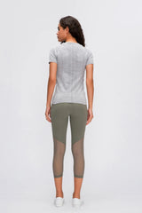 Women's Active T-Shirt – Short Sleeve Round Neck Sports Top for Workouts - Fashlot