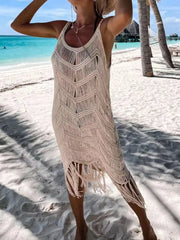 Women’s Fringe Scoop Neck Cover-Up - Fashlot