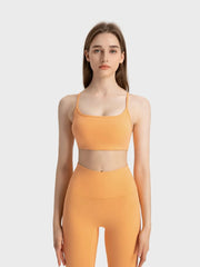 Women’s Crisscross Back Scoop Neck Active Cami – With Removable Pads - Fashlot