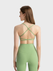 Women’s Crisscross Back Scoop Neck Active Cami – With Removable Pads - Fashlot