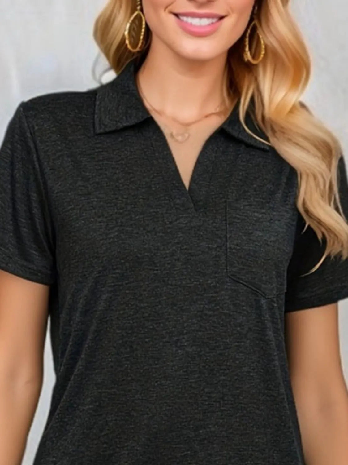 Classic Johnny Collar Short Sleeve T-Shirt - Fashlot 