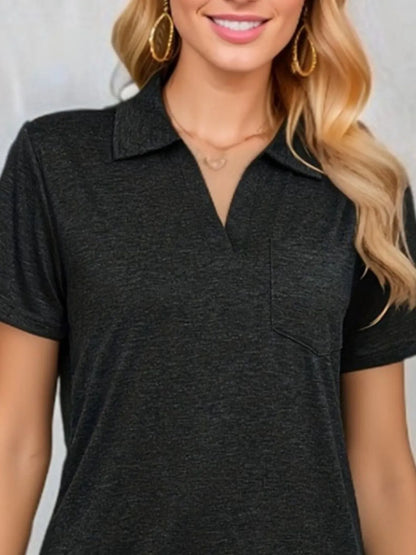 Classic Johnny Collar Short Sleeve T-Shirt - Fashlot 