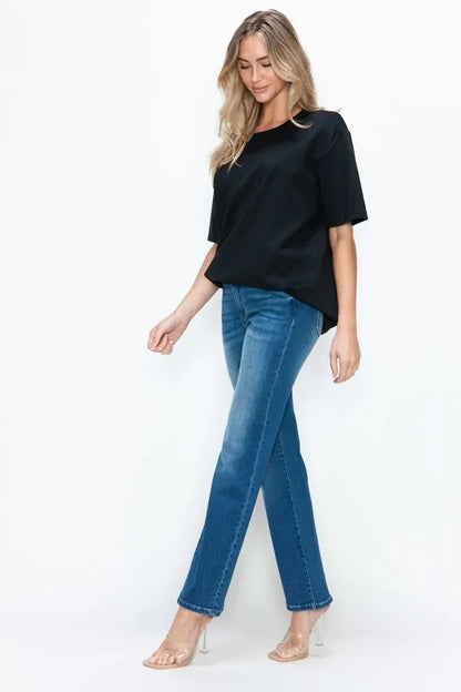 Left Full Size Cat’s Whiskers Fade High Rise Straight Women’s Jeans - Fashlot