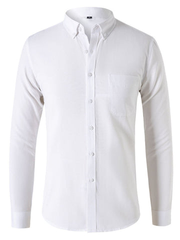 Men's Plus Size Button Down Collared Neck Shirt - Fashlot