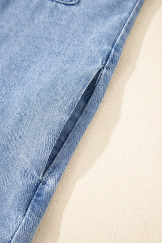 Women’s Button Down Short Sleeve Denim Dress - Classic, Clean, Effortless - Fashlot