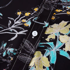 Men's Plus Size Floral Print Short Sleeve Button Down Casual Shirt - Fashlot