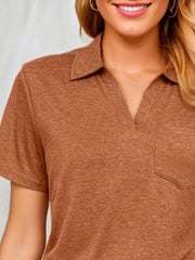 Classic Johnny Collar Short Sleeve T-Shirt - Fashlot 