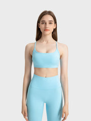 Women’s Crisscross Back Scoop Neck Active Cami – With Removable Pads - Fashlot