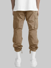 Brown Men’s Full Size Drawstring Cargo Pants Back – Built for Comfort & Everyday Wear - Fashlot