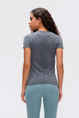 Women's Active T-Shirt – Short Sleeve Round Neck Sports Top for Workouts - Fashlot
