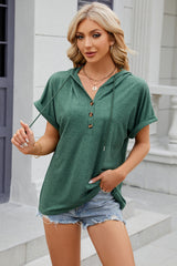Women’s Stretch Hooded Short Sleeve Tee – Sporty, Soft & Ready for On-the-Go Comfort - Fashlot