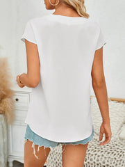 Women’s V-Neck Cap Sleeve Blouse – Light, Feminine & Easy to Style - Fashlot