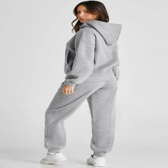 Dropped Shoulder Long Sleeve Hoodie and Pants Active Set - Fashlot