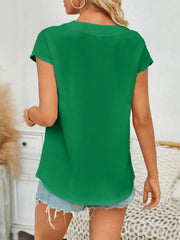 Women’s V-Neck Cap Sleeve Blouse – Light, Feminine & Easy to Style - Fashlot